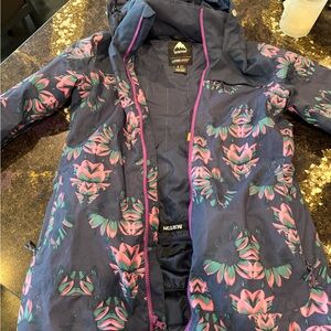 Burton adult Navy and Pink Floral Puffer Jacket